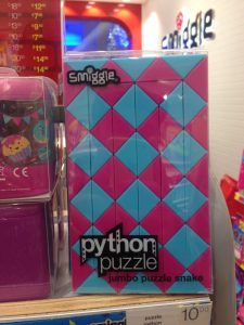 Educational Christmas present pink and blue Python Puzzle from Smiggle in Guildford